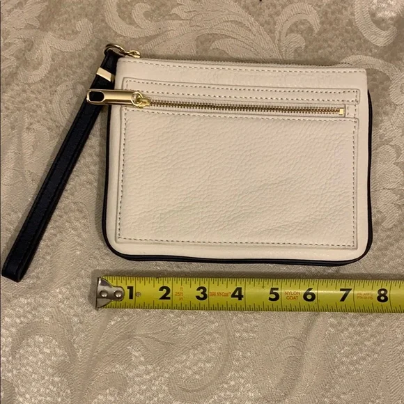 Talbots Bags Talbots White And Blue Strap Piping Clutch